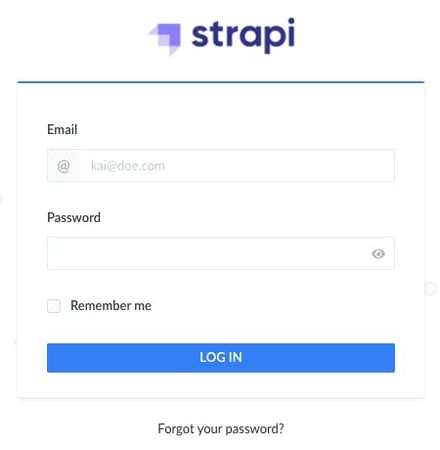 strapi login