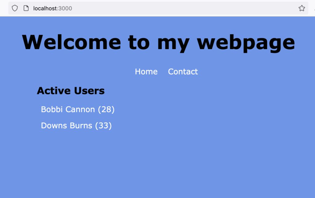 welcome page